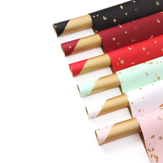 Nordic Style Gilt Gold Flower Wrapping Paper (20pcs/bag)