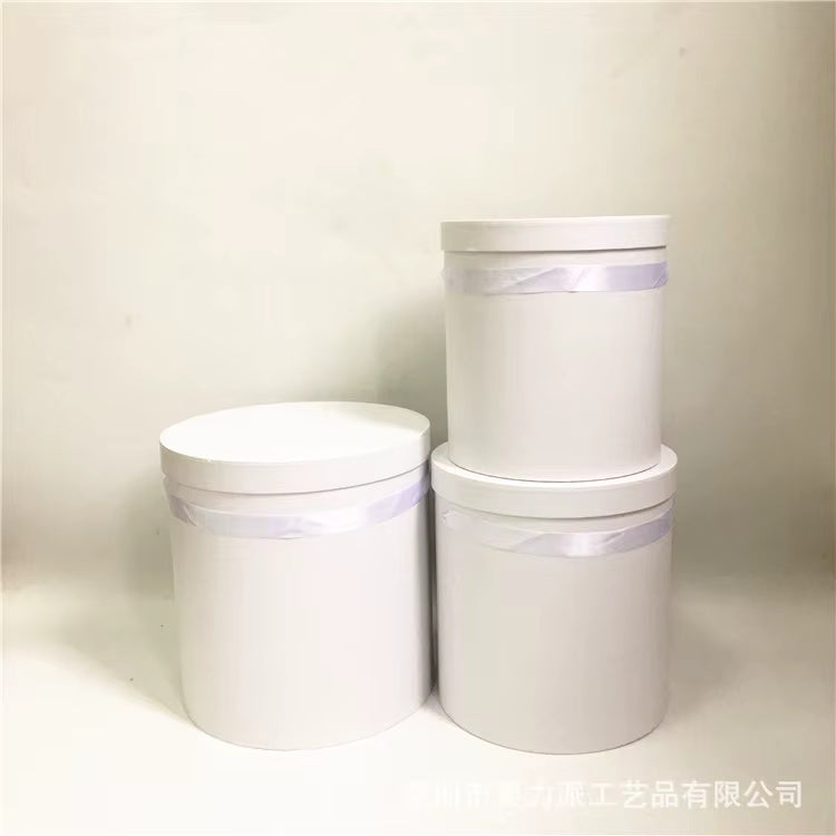 Extra Large Simple Cylinder Round Flower Gift Box with Handle
