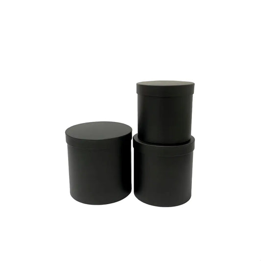 Black Round Flower Box for floral arrangements, bouquets, and wedding décor.
