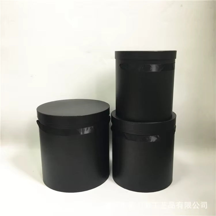 Extra Large Simple Cylinder Round Flower Gift Box with Handle