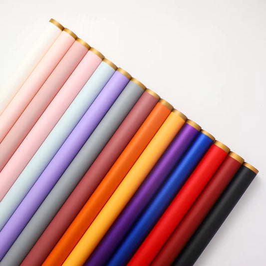 Matte Gold Line Flower Wrapping Paper (20pcs/bag)
