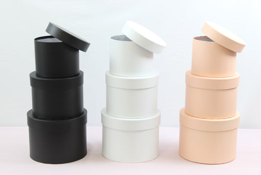 Classic Hat Box with Liner for flower arrangements, gifts, or wedding décor.