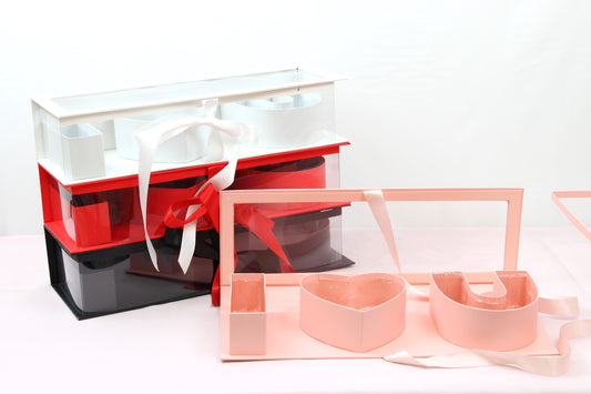 Fillable I love you Flower Gift Box with Clear Lid