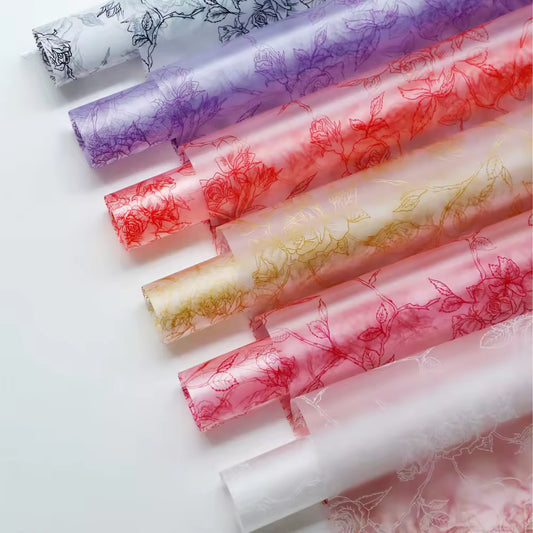 Rose Printing Design Flower Wrapping Paper (20pcs/bag)