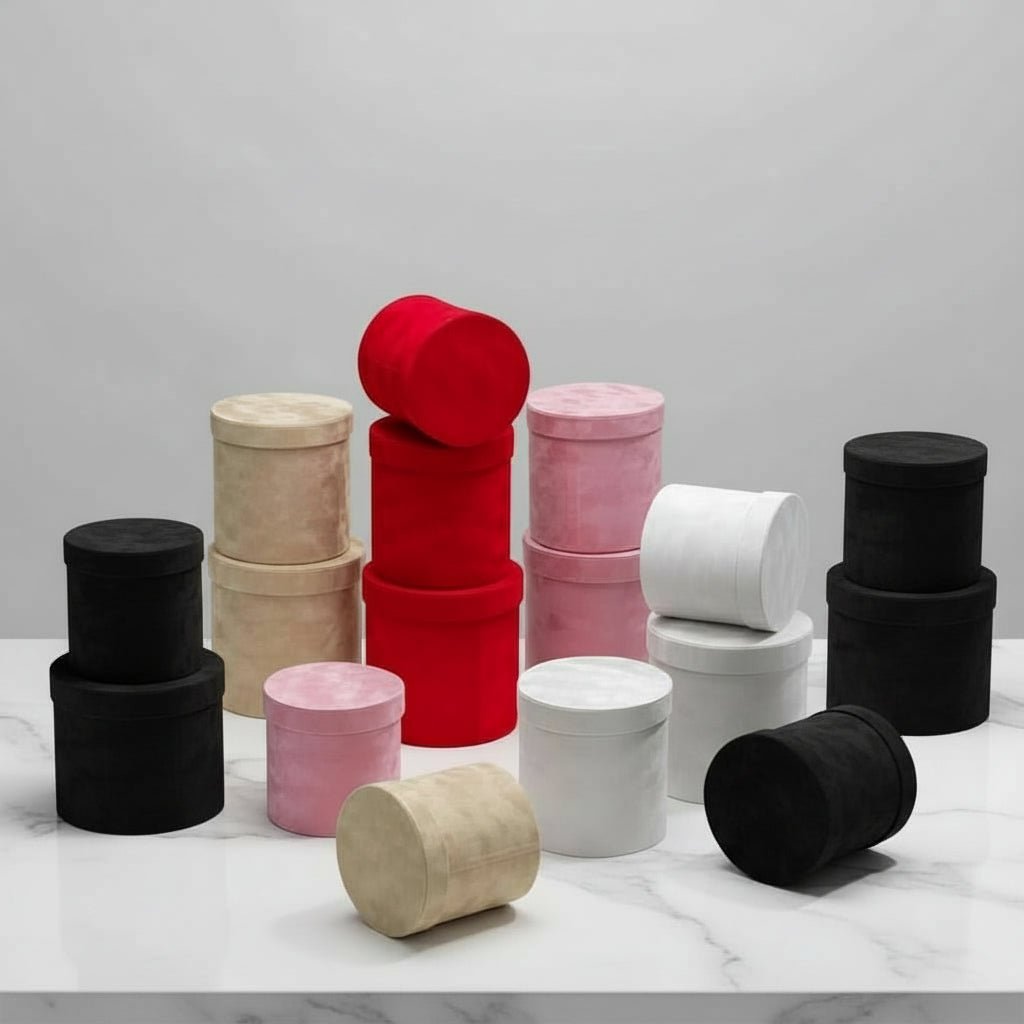 Velvet Hat Box with Lid | Luxury Flower Box & Gift Box  display picture 1