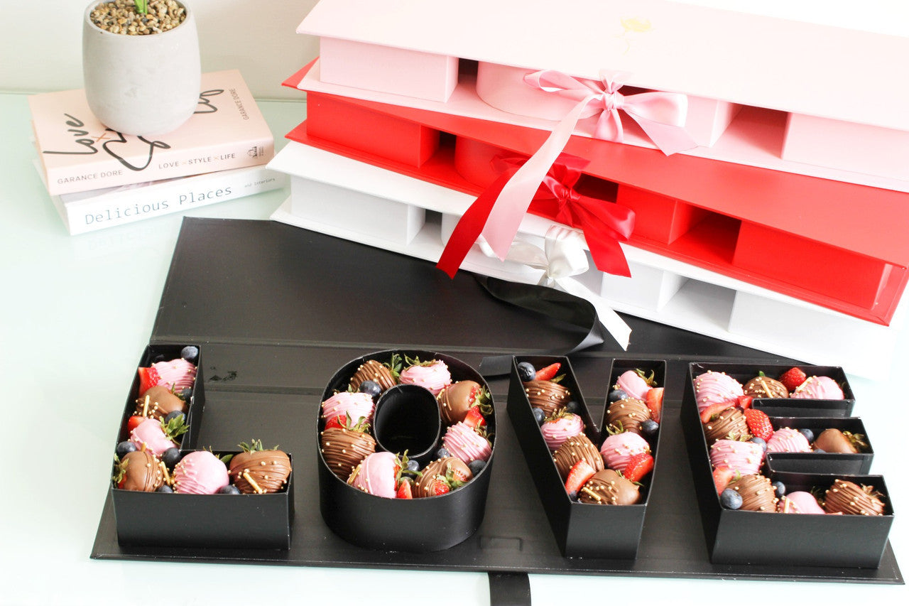 "LOVE" Fillable Letters Box with Ribbon
