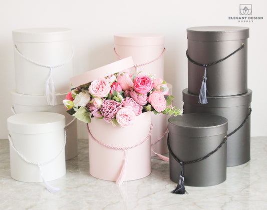 Round Flower Box with Tassel
