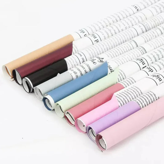 Newpapers Double Sided Flower Wrapping Paper
