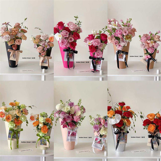 Heart Flower Paper Bouquet set of 10 Various Colors for Luxury Flower/ Gift  / Chocolate Strawberries Arrangements 