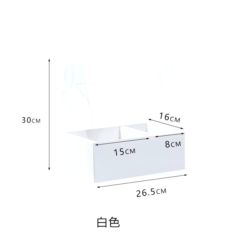 Transparent Flower Gift Box with Handle