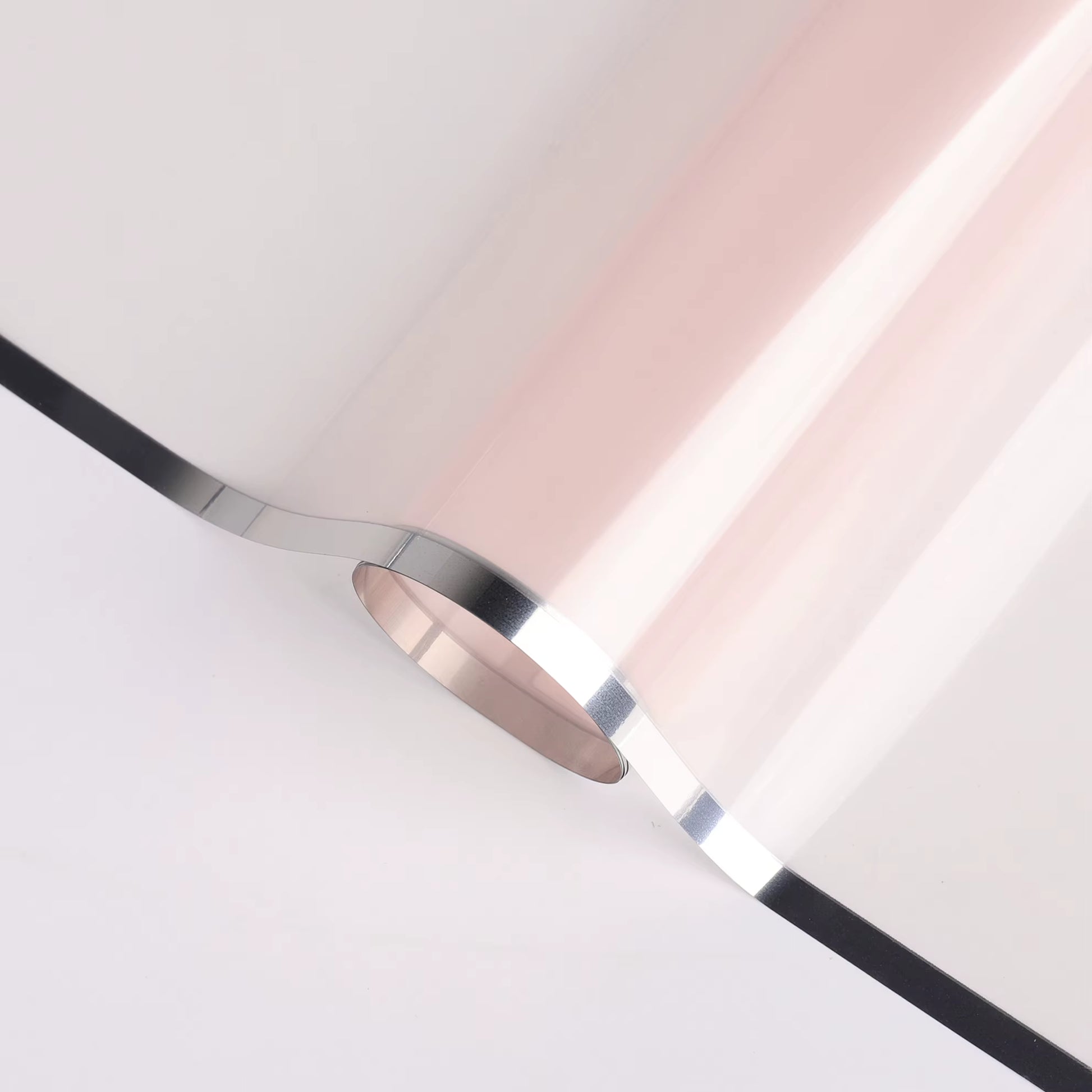 Clear OPP floral wrap with sleek metallic border