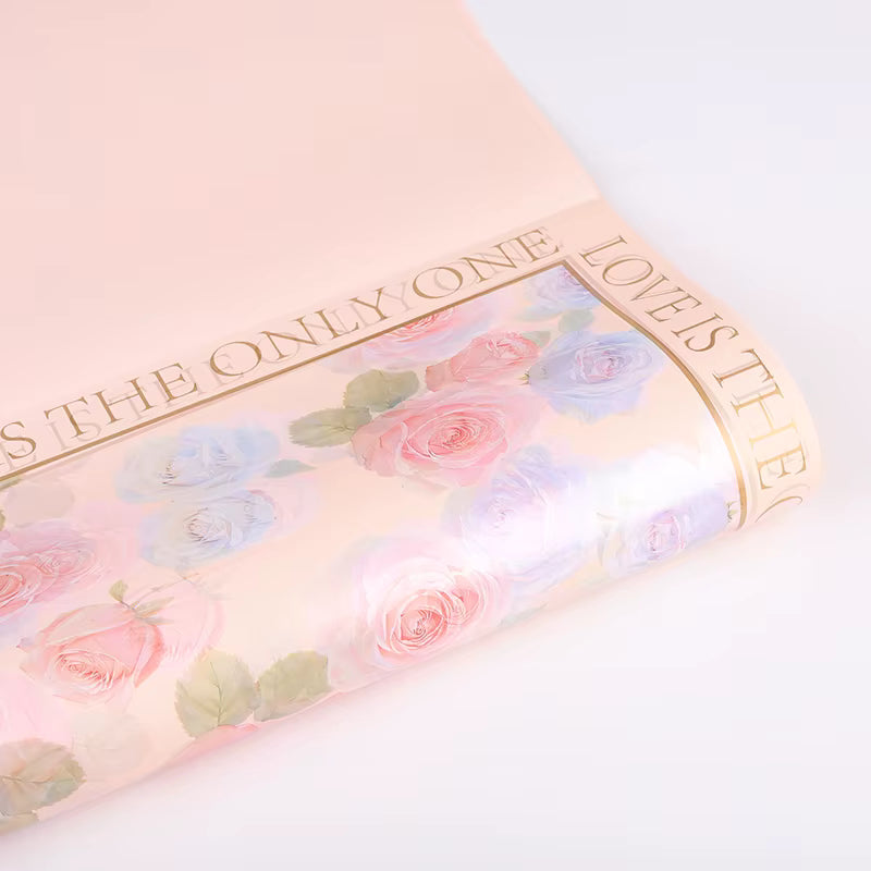 Elegant pink waterproof wrapping paper for bouquet packaging
