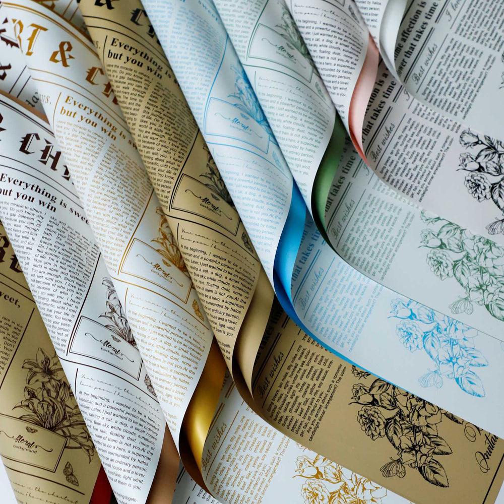 Colorful Newspaper Waterproof Flower Wrapping Paper