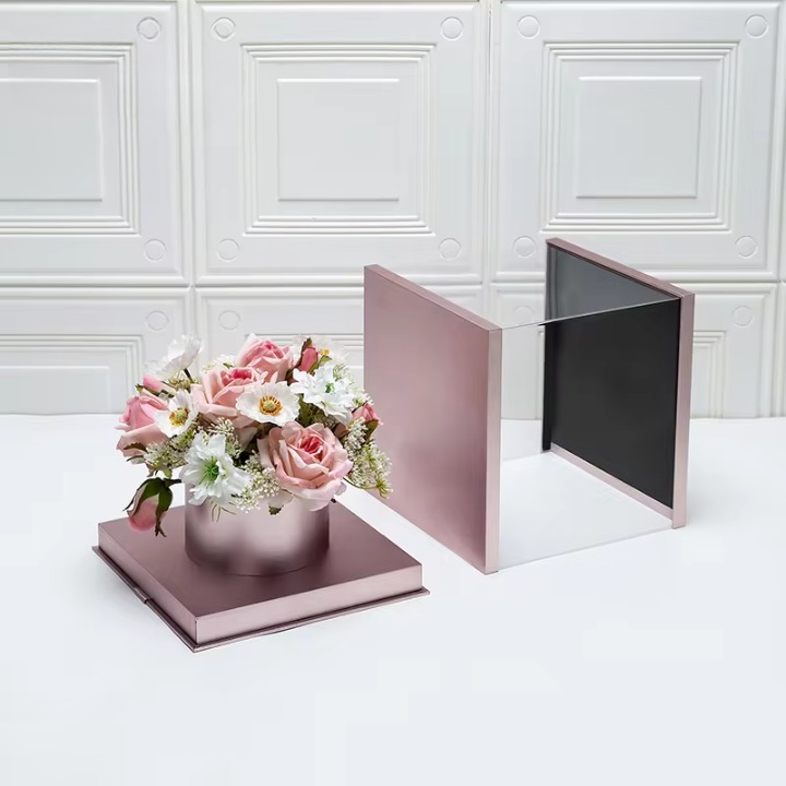 PRE-ORDER ONLY  - Square Acrylic Flower Gift Box For Preserved Rose Flowers