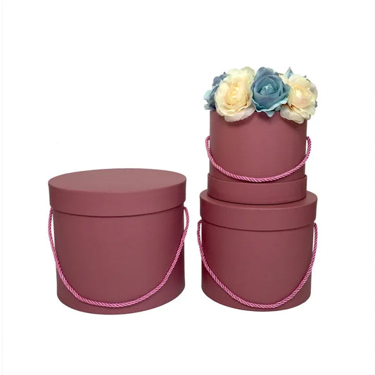 Basic Round Flower Hat Box with Lid - Various Colors and Sizes - For Luxury Flower / Gift / Chocolate Strawberries Arrangements