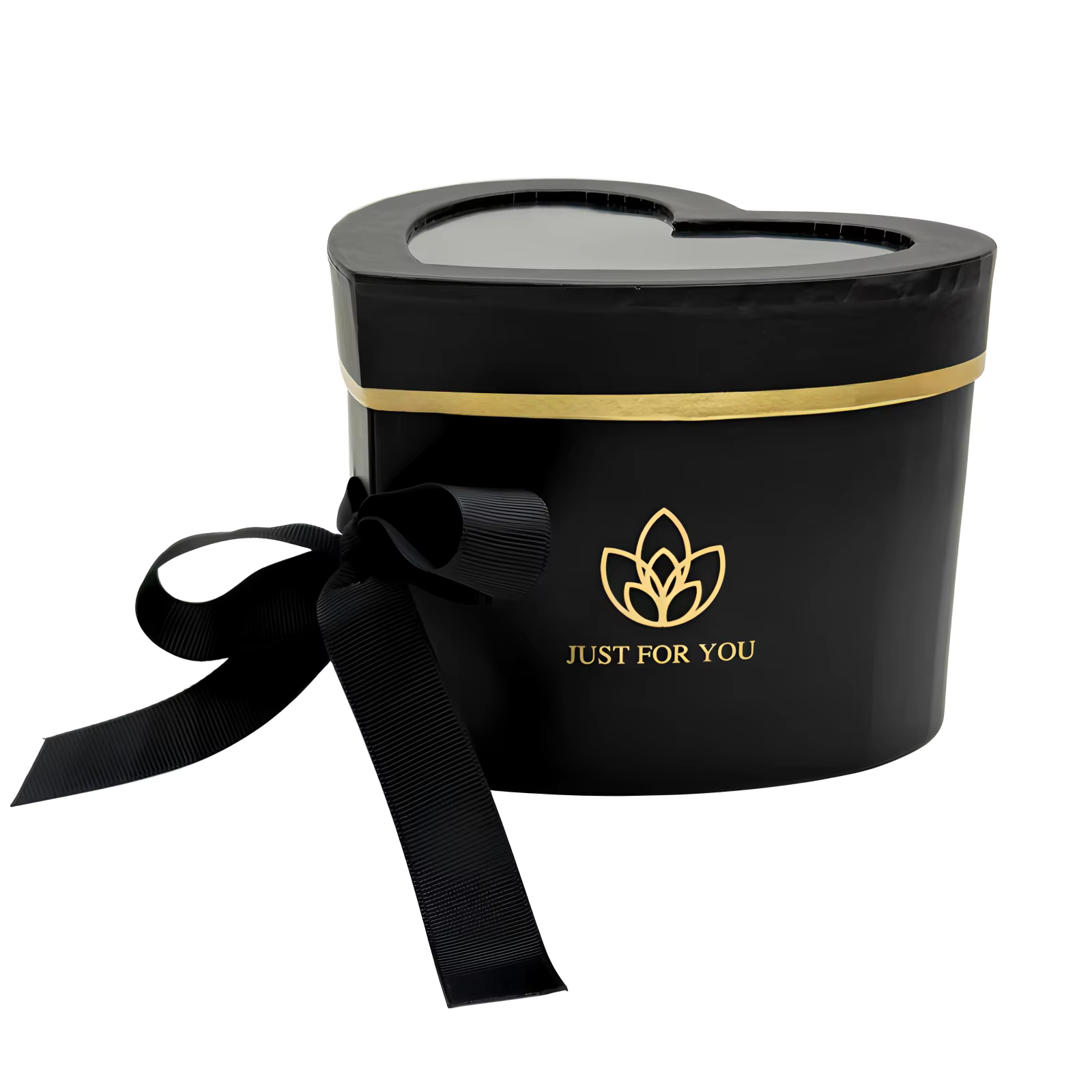 Romantic pink floral box with transparent top