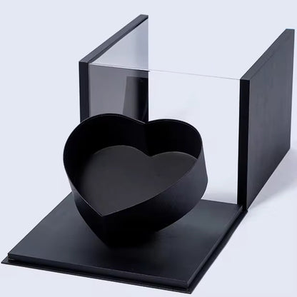 PRE-ORDER ONLY - Tilted Heart in a Clear Cube Flower Gift Box