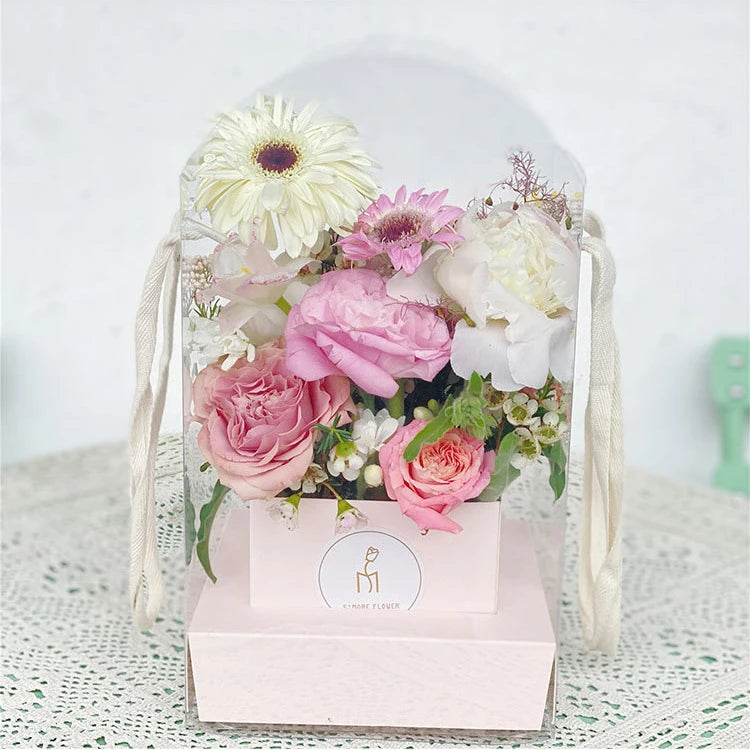 Clear Handheld Flower Bag/Box