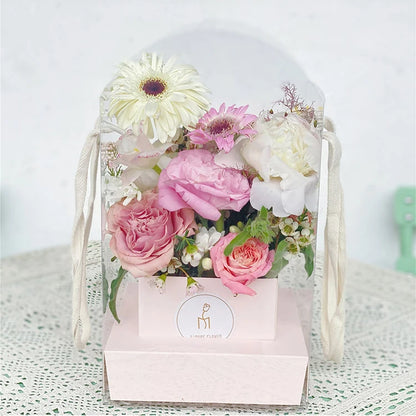 Clear Handheld Flower Bag/Box