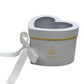 Elegant flower box with ribbon and clear lid