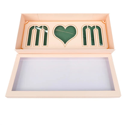 Foldable MOM Flower Box with Clear Lid, Foam and Liner