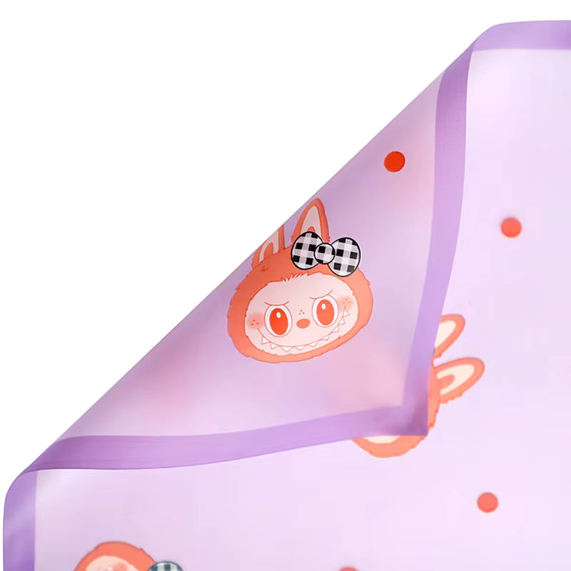 Pink and red waterproof wrapping paper with cartoon print