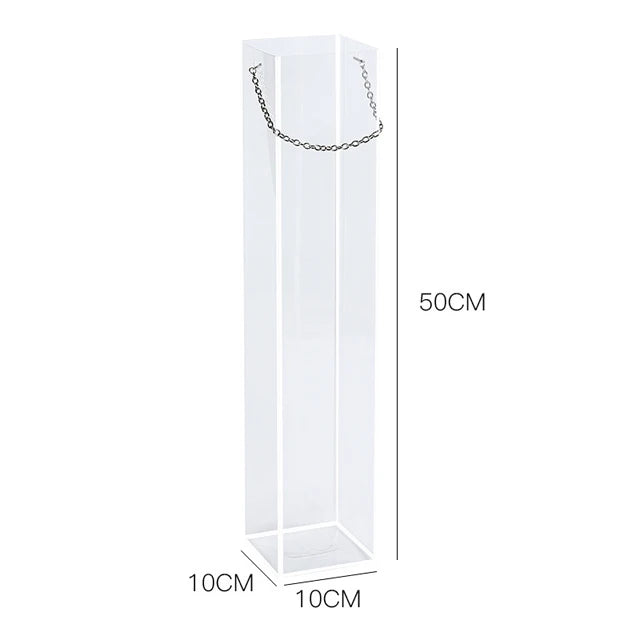 Tall Edge Clear PVC Rectangle Waterproof Flower Bag with Handle