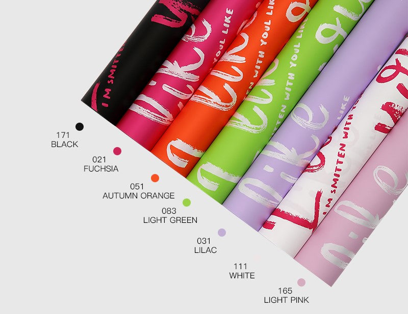 I like you Neon Colors Flower Wrapping Paper 