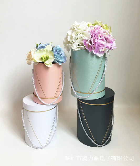 Cute Honey Round Flower Hat Box with Lid - Various Colors and Sizes - For Luxury Flower / Gift / Chocolate Strawberries Arrangements