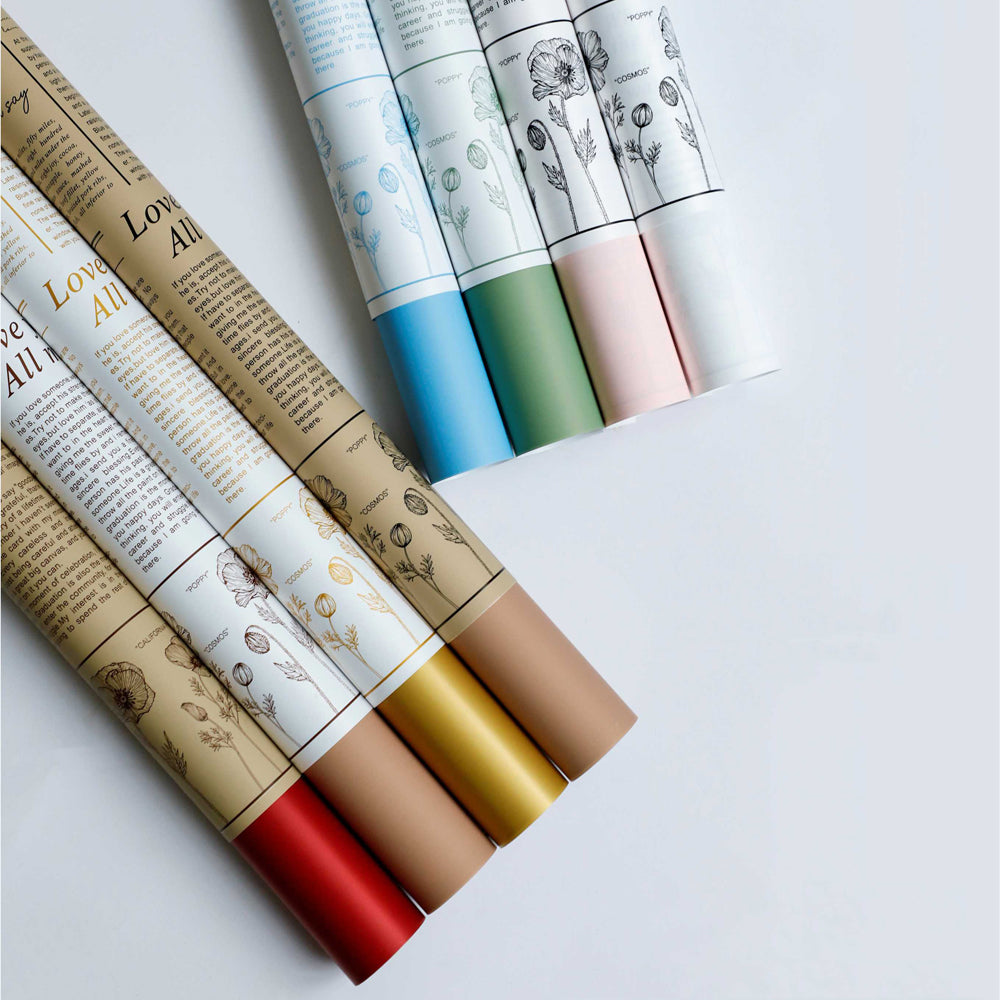 Colorful Newspaper Waterproof Flower Wrapping Paper