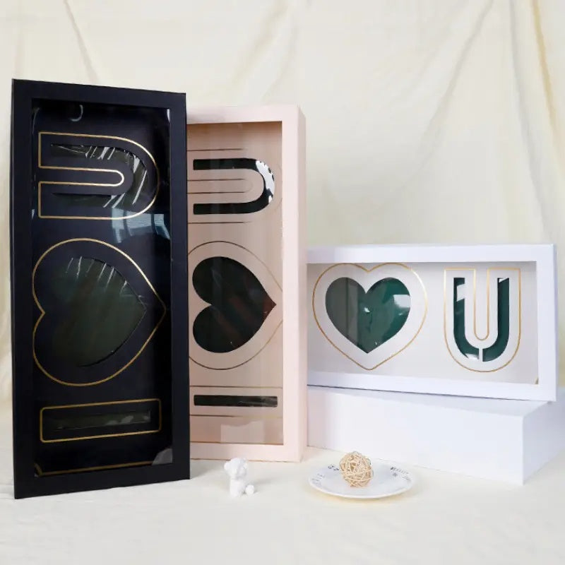 Foldable I Love You  Box with Clear Lid, Foam and Liner