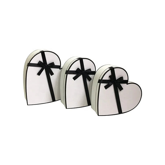 French Inspired Heart Shape Flower Gift Box with Ribbon