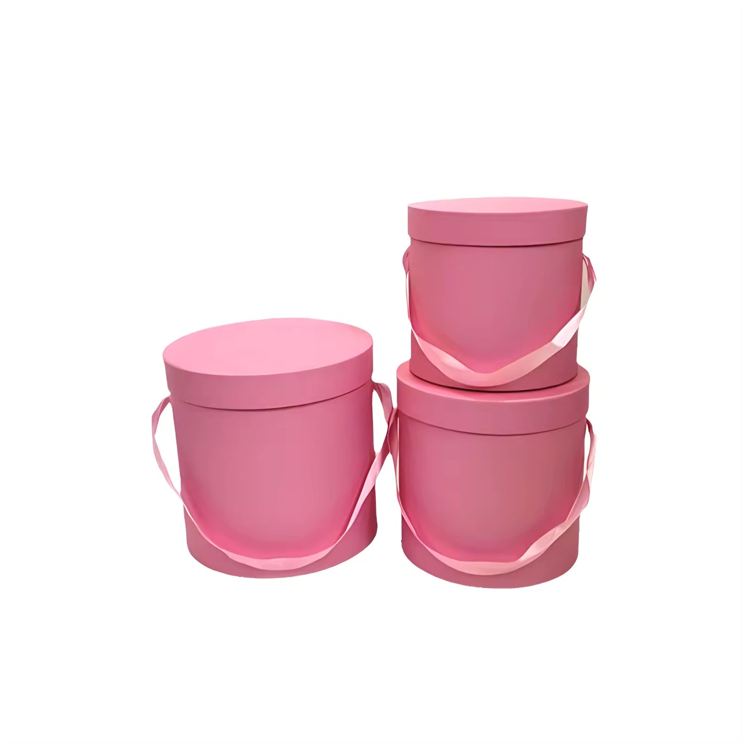 PRE-ORDER ONLY - Macaroon Color Round Flower Hat Box with Lid