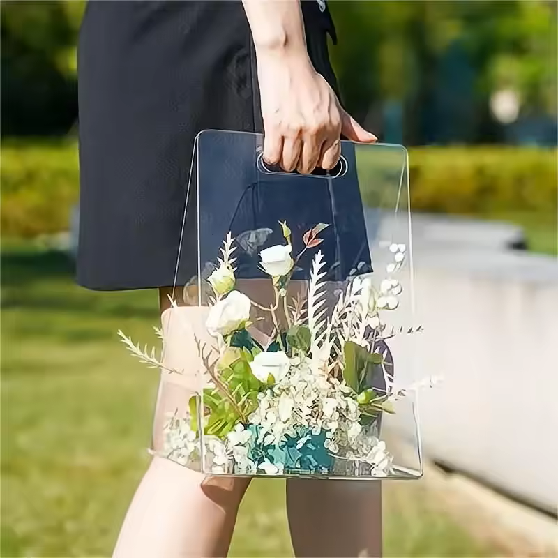 Clear Acrylic Flower Display Gift Cluth