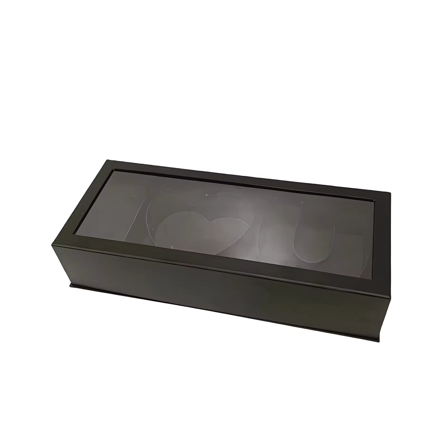 Fillable I Love you Rectangle Flower Gift Box with Clear Lid