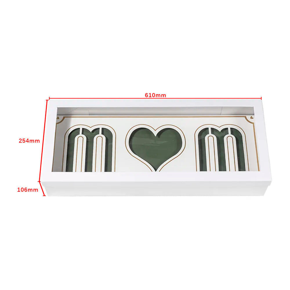 Foldable MOM Flower Box with Clear Lid, Foam and Liner