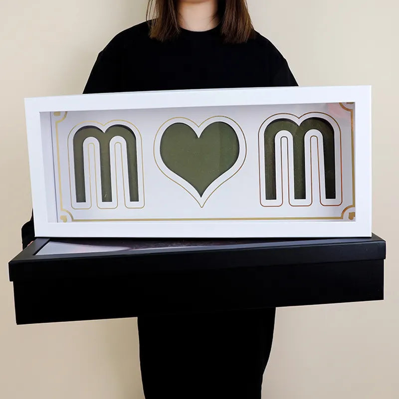 Foldable MOM Flower Box with Clear Lid, Foam and Liner