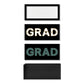 Elegant graduation gift box in black with clear top and gold-accented GRAD letters.