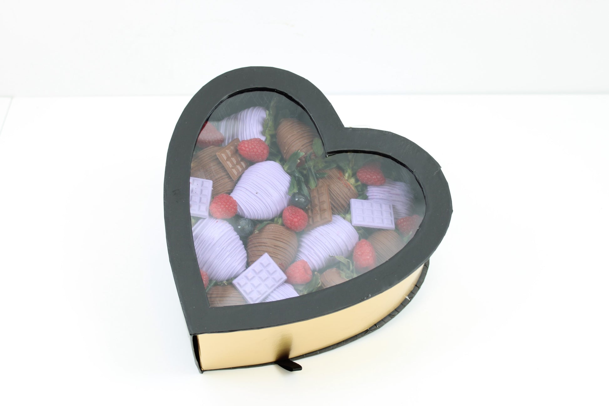 Gold Slide Heart Flower Gift Box