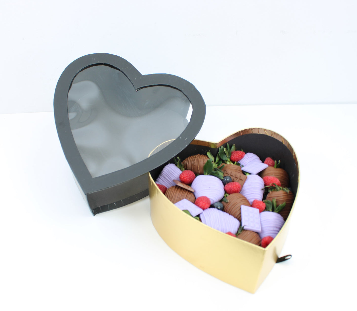 Gold Slide Heart Flower Gift Box