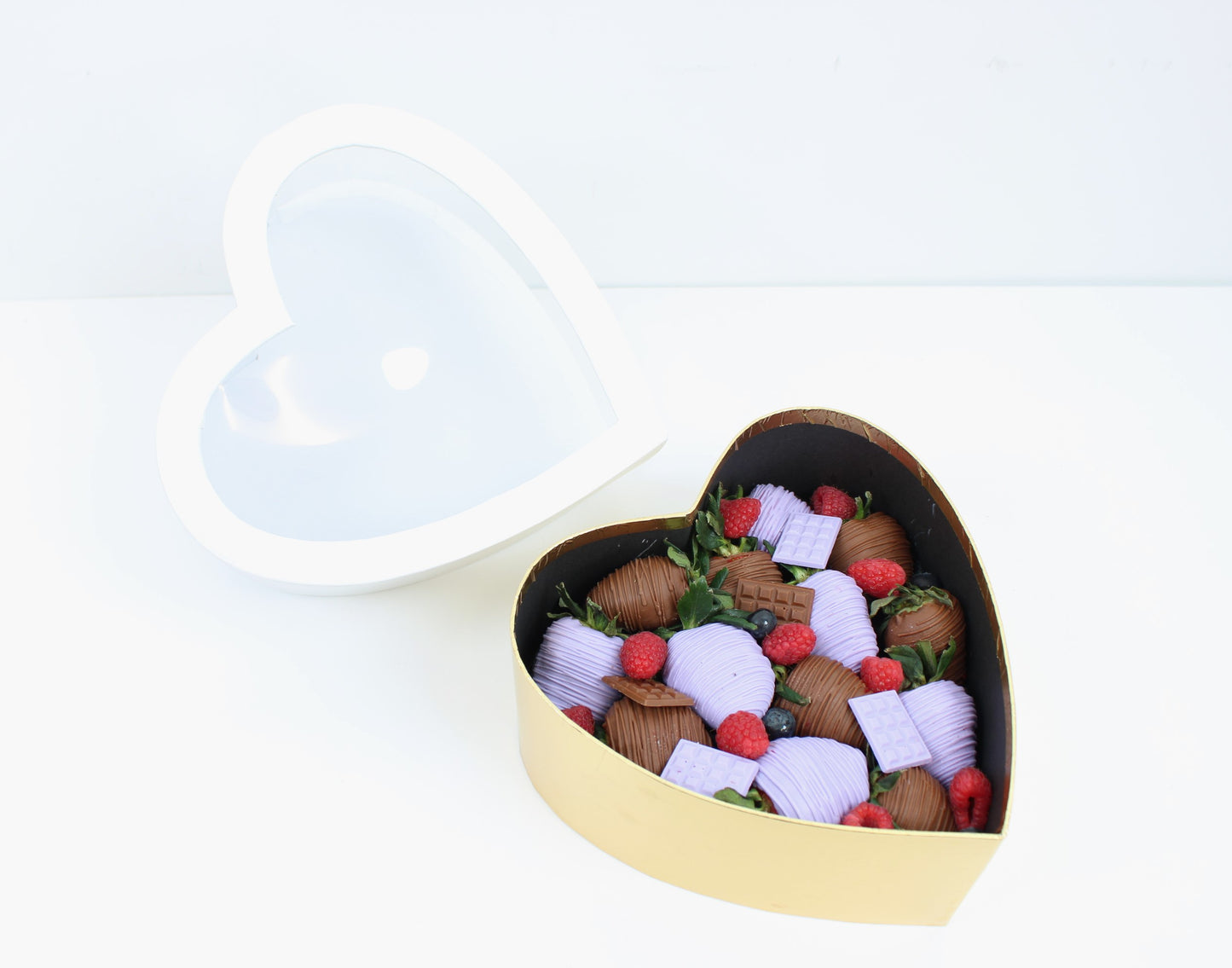 Gold Slide Heart Flower Gift Box