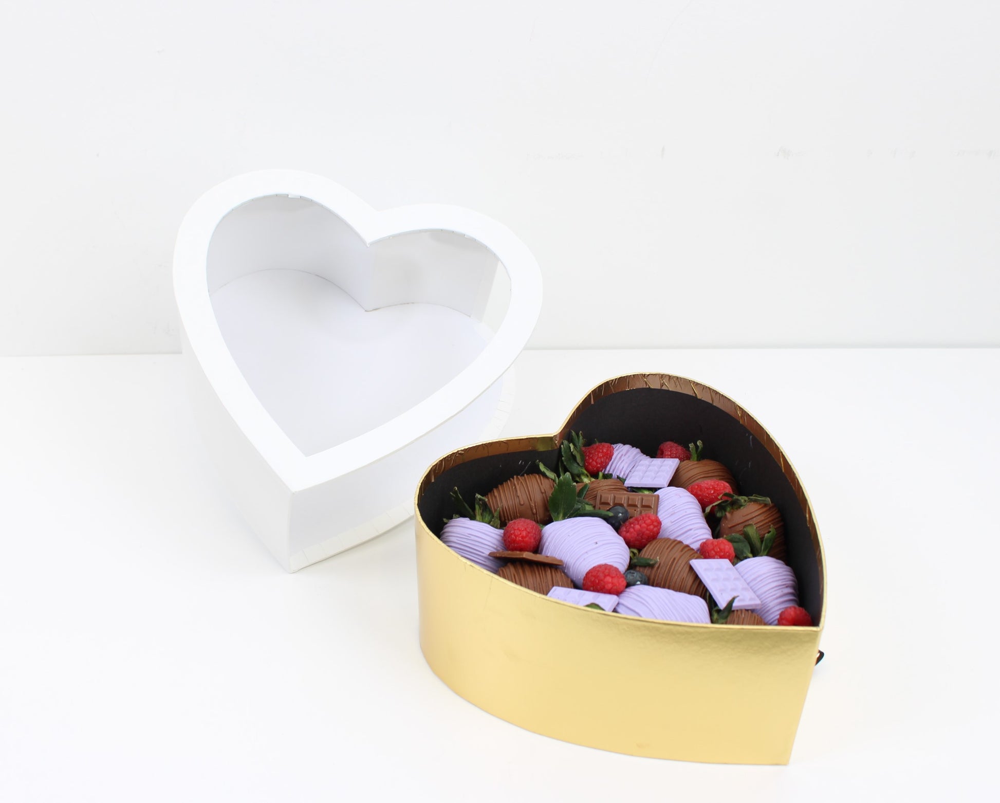 Gold Slide Heart Flower Gift Box