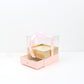 Cube Clear Top Flower Gift Box with Ribbon and drawer