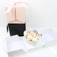 Surprise Cube Flower Box with Heart Insert, Drawer and Ribbon