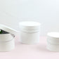 White Basic Round Flower Hat Box with Lid