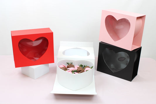 Square Magentic Heart Flower Gift Box - Various Colors - For preserved / Eternal Roses / Gift / Chocolate Strawberry Arrangements