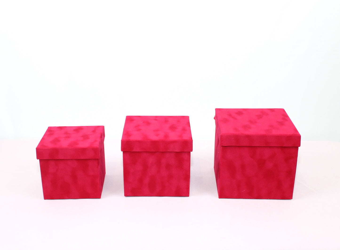 Velvet Cube Square Flower Hat Box with Lid