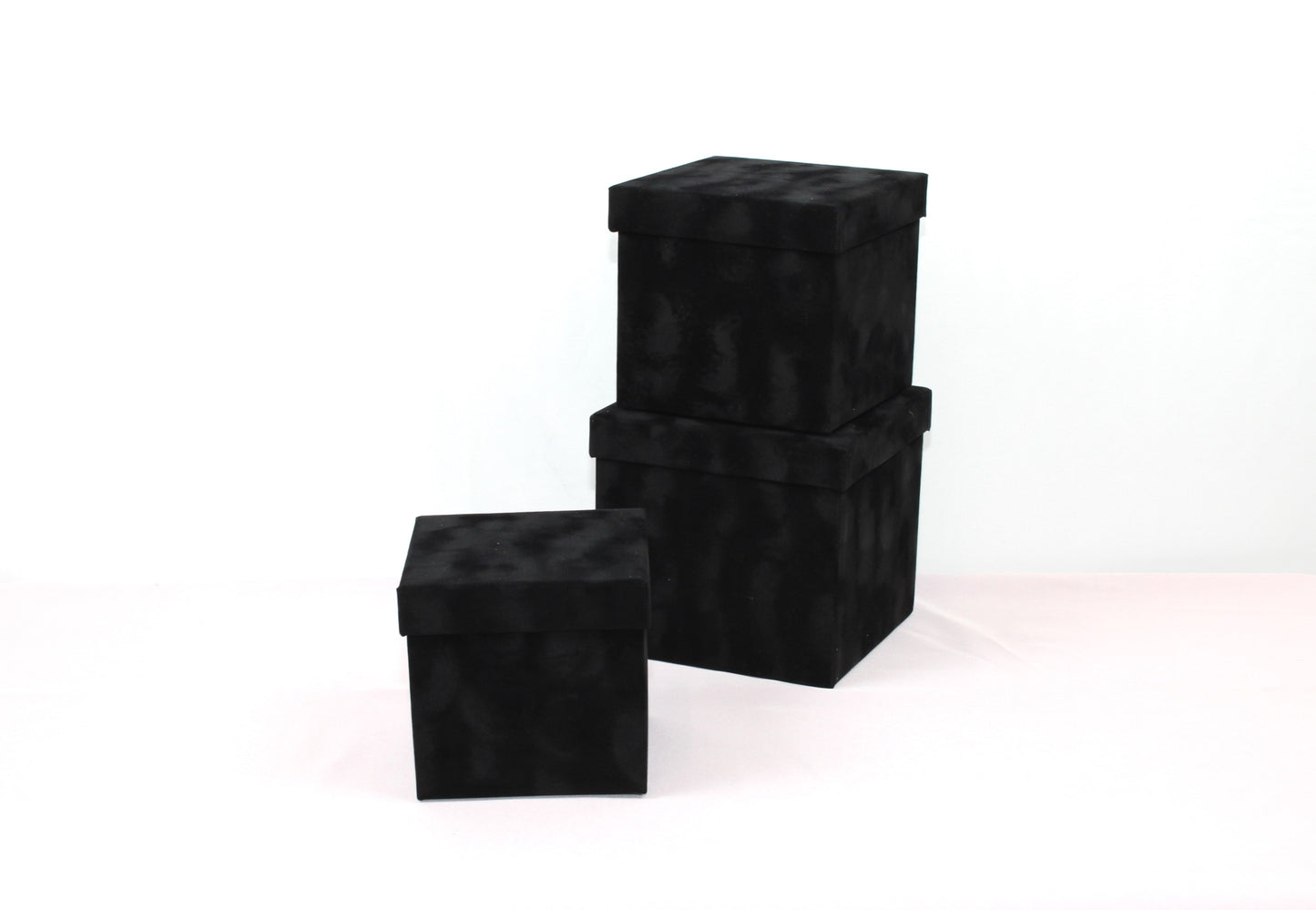 Velvet Cube Square Flower Hat Box with Lid