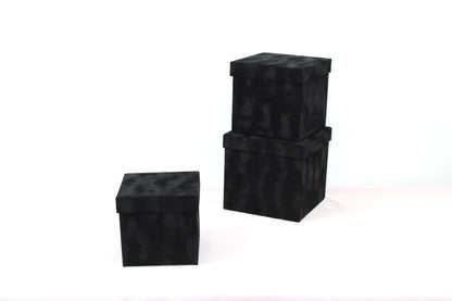 Velvet Cube Square Flower Hat Box with Lid