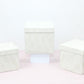 Velvet Cube Square Flower Hat Box with Lid